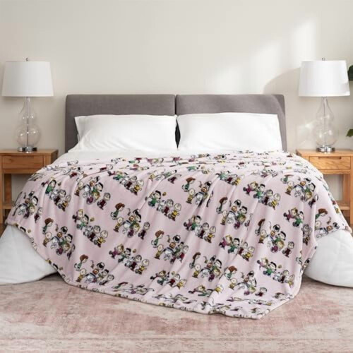 Peanuts Snoopy pluche deken fluweel loft lila king90x 2