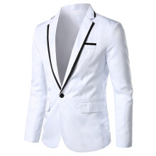 Blazer for Men Solid 2025 Casual Long-sleeved Slim Single-row One-button Small Suit Coat Yellow