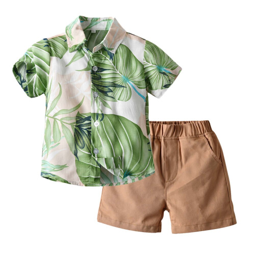 Σετ δύο τεμαχίων για νήπια αγόρια4T Boys Casual με κοντό μανίκι και στρογγυλή 1