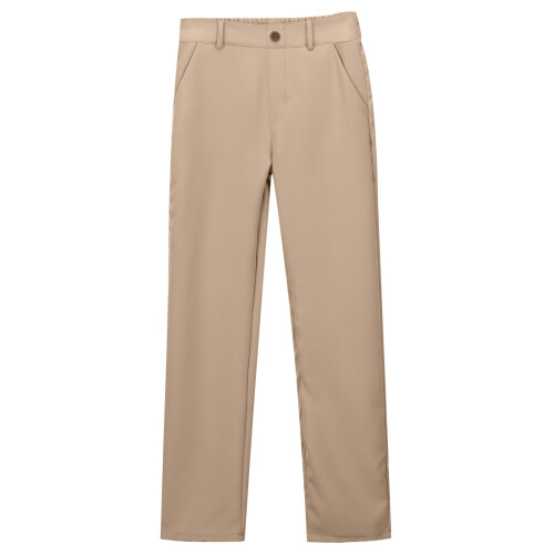 Jentebukser med høy elastisk midje og flat front og lommer 2