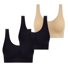 3balení dámských podprsenek bez kostic, prodyšná sportovní podprsenka, plus size, pohodlná sportovní podprsenka s plným košem, spodní