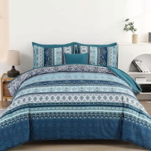Zestaw pościelowy Boho Sage Green 8-elementowy, rozmiar queen