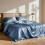 Ash Blue Satin Queen Sheet Set 4 Piece Deep Pocket 2