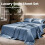 Ash Blue Satin Queen Sheet Set 4 Piece Deep Pocket 4