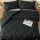 Juego de edredón Queen negro estilo boho de 3 piezas 6