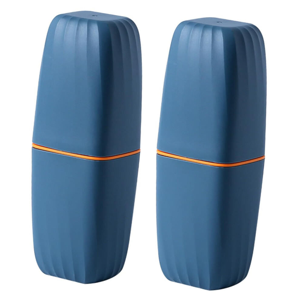 Travel Toothbrush Holder and Toothpaste Organizer, 2pcs Compact Durable Plastic Case for Travel
