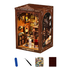 Maisiúcháin Leabharlainne Tacar Mini Nook Leabhar Puzal Adhmaid 3D