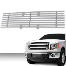 Griglia inferiore paraurti in metallo, inserto griglia billet, adatto per Ford F150 Pickup 2009-2014, rivestito, 8x6 orizzontale