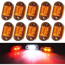 Seitenmarkierungsleuchten 12V, 10 Stück Arbeitsscheinwerfer 12V wasserdicht, Kfz-Außenleuchte, Warn- und Rückleuchte für Auto, Anhänger, LKW,