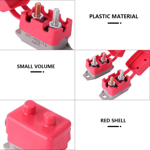 2pcs50A12V/24V Αυτόματη επαναφορά διακόπτη κυκλώματος τύπου μπουλόνι ασφάλειας με 1