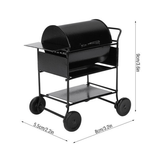 Μίνι καρότσι BBQ κλίμακας 1/12 για κουκλόσπιτο 2