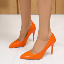 Saldi estivi! Scarpe con tacco alto Itsun, modello a punta sottile, colore arancione, taglia US 8.5, per la primavera e la nuova moda.