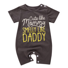 Mono de verano para niños pequeños, ropa para bebés recién nacidos, niños y niñas, mono de manga corta con letras, ropa para niños y niñas.