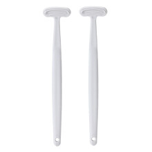 Tongue Scraper and Cleaner Set for Adults with Ergonomic Curved Handle and Dual Brush Head