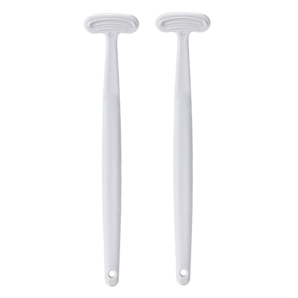 Tongue Scraper and Cleaner Set for Adults with Ergonomic Curved Handle and Dual Brush Head