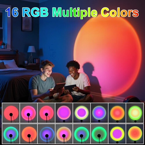 Φωτιστικό περιβάλλοντος LED RGB16Color με τροφοδοσία USB για ηλιοβασίλεμα, ιδανικό για 1