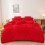 Christmas Comforter Cover Queen Red Plush 3-Piece Set 1