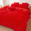 Christmas Comforter Cover Queen Red Plush 3-Piece Set 4
