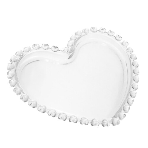 Δίσκος σερβιρίσματος από γυαλί σε σχήμα καρδιάς 17,5x15εκ.