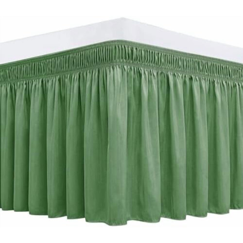 Queen-Size-Bettrock, 30 cm lang, Salbeigrün, Polyester
