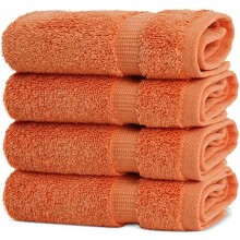 | Hotell- og spakvalitet 100 % bomulls premium tyrkiske håndklær | Myke og absorberende (4-delte vaskekluter, korall)