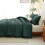 Queen Comforter Set Forest Green 3-Piece Down Alternative 6
