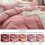 Roze klei dekbedovertrekset – Polyester microvezel, Queen 4