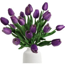 Roze kunsttulpen, 10 stuks realistische nepbloemen voor thuis, bruiloft, feest, babyshower en bruidsboeketdecoratie.