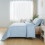 Set copripiumino matrimoniale azzurro, 3 pezzi in microfibra 3