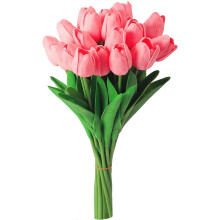 10 stuks gele neptulpen (34 cm), zijden kunstbloemen voor in een vaas, voor bruiloften, thuisgebruik en als cadeau – geschikt voor standaard vazen
