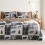 Rustic Duvet Cover Set Gray Brown 3-Piece Twin 1