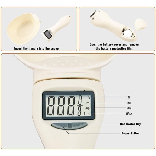 Ψηφιακό κουτάλι μέτρησης 800g/0.1g, οθόνη LCD, ρυθμιζόμενη ζυγαριά κουζίνας για 1