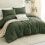 Donker olijfgroene dekbedset, queensize 5
