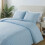 Set copripiumino matrimoniale azzurro, 3 pezzi in microfibra 4