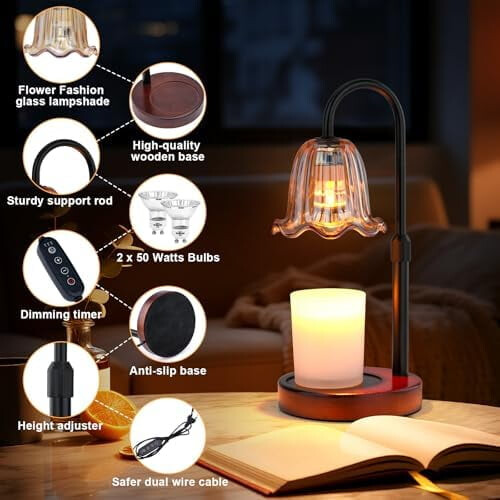 Scaldacandele elettrico con timer e luce dimmerabile 2