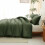 Donker olijfgroene dekbedset, queensize 4