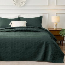 Couette Queen Size - Couette douce ultrasonique Queen - Couvre-lit vert foncé - Couette légère toutes saisons 229 x 244 cm