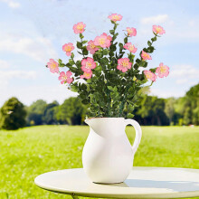Kunstmatig cameliaboeket voor minder dan $5! Zijden bloemstuk met eucalyptus, bruids-/bruidsmeisjesboeket voor huisdecoratie – geschikt voor een