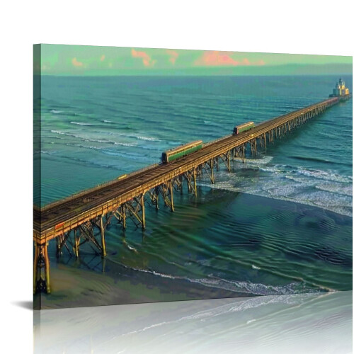 Αφίσα Folly Beach 20x16 ιντσών – Πολύχρωμος καμβάς τοίχου, διακόσμηση φωτογραφιών