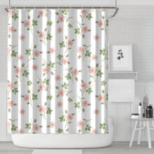 Pioneer kukkakuvioinen suihkuverho 84" x 72", kylpyhuoneen koristeellinen suihkuverhosetti 12 koukulla, vedenpitävä ja pestävä