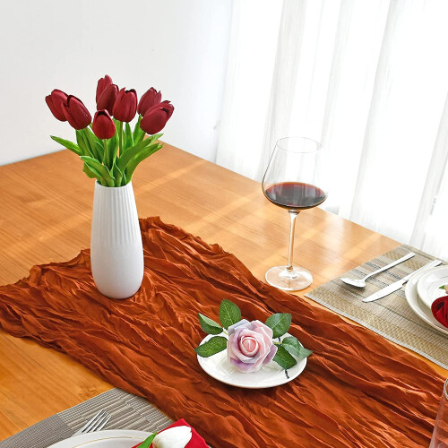 Conjunto de 10 tulipas de seda rosa-choque, 34 cm (13,5 polegadas), compatíveis com decoração para casa, casamentos, Dia das Mães, Páscoa e Dia 2