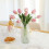 10 Light Pink Artificial Tulips Silk Flowers 4