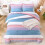 Twin XL comforter set pink purple blue 2-piece 3