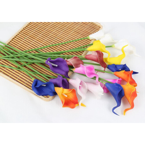 10pcs 13.4in Real-Touch PU Calla Lilies – Sunset 2