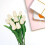 Buquê com 10 tulipas artificiais azuis de 33 cm (13 polegadas) em PU 4