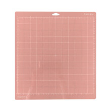 Grid Cutting Mat with Scale Line Reusable Rectangle Plastic 12 Inch Quilting Pad Home Office Use for Cricut (Pink)
