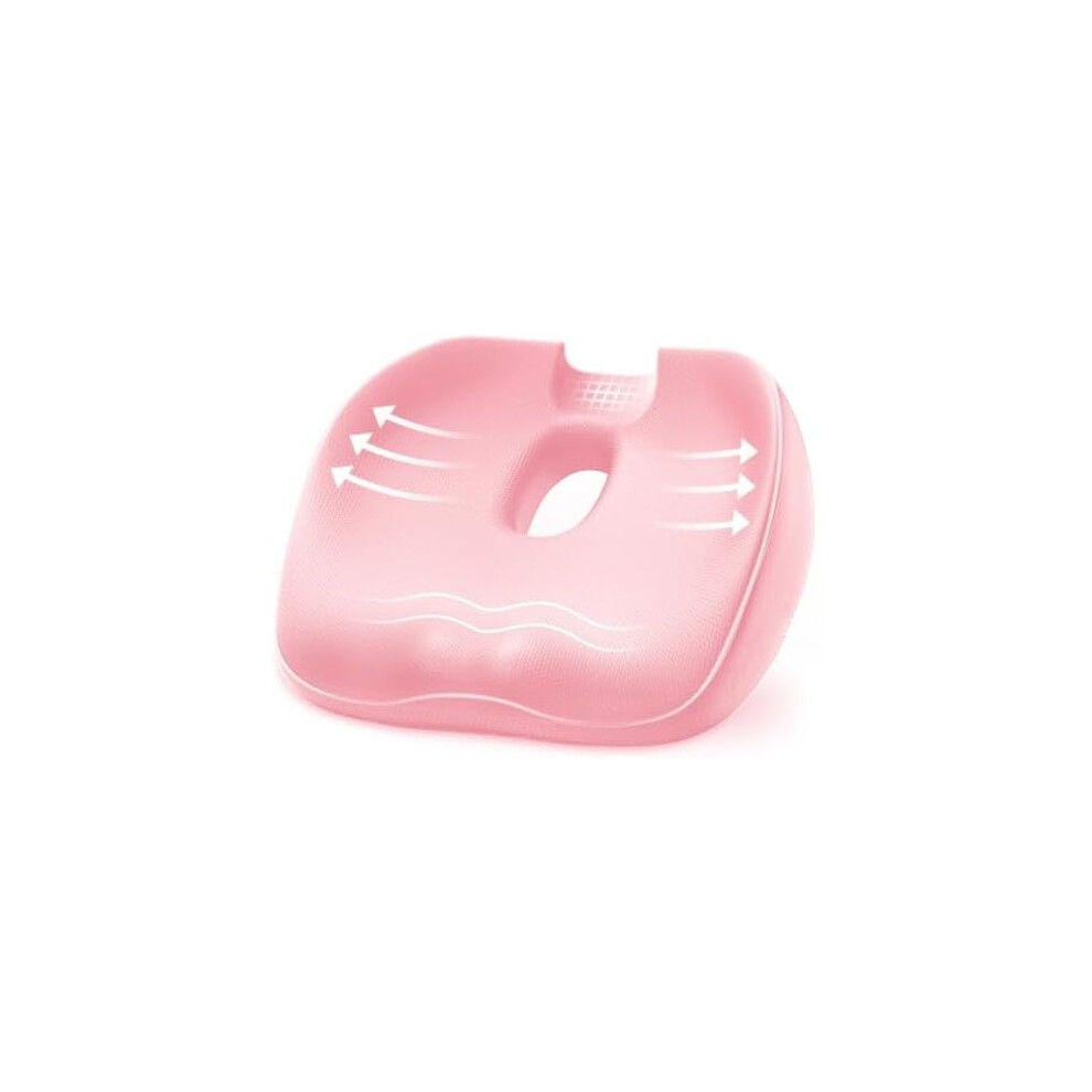 Donut Pillow with Coccyx Cutout, Orthopedic Seat Cushion for Hemorrhoids, Sciatica & Post-Surgery Relief â FSA/HSA Eligible, Compatible with All