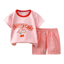 Conjunto de verano para niños y niñas: camisetas de manga corta y pantalones cortos con estampado de dibujos animados, 2 piezas, 18-24 meses.