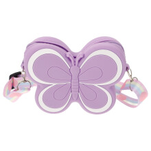 Rozkošná silikónová taška v tvare motýľa pre dievčatá, multifunkčná crossbody kabelka, taška na drobné pre batoľatá, dievčenská