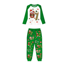 Kerstpyjamaset voor het hele gezin, groen, lange mouwen, 2-delig, maat 6Y